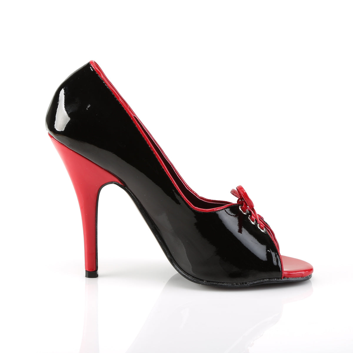 5" Pump W/ Contrast Piping Bow (Pleaser SED216/BR)