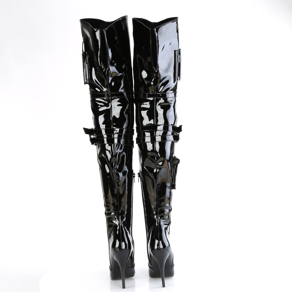 *5 Heel Thigh High Boot w/ Buckle Strap (Pleaser SED3019/B)