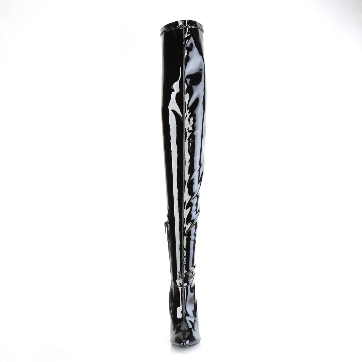 5" Heel Lace Back Stretch Crotch Boot, Side Zip (Pleaser SED4000SLT/B)