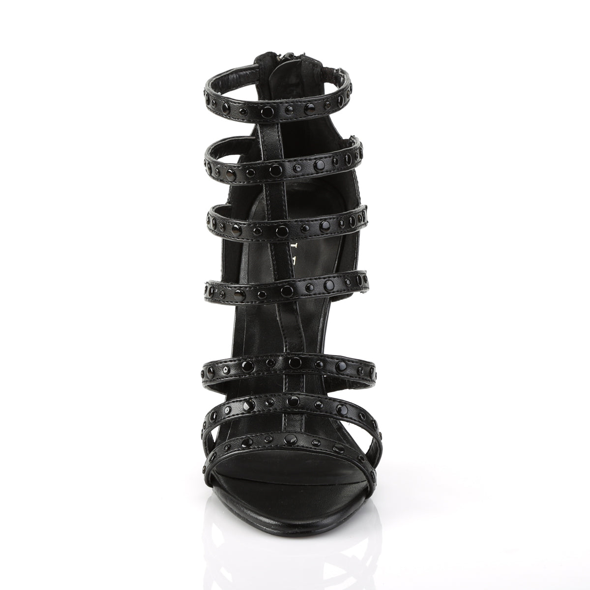*5" Heel Strappy T-Strap Sandal, Back Zip (Pleaser SEXY15/BPU)
