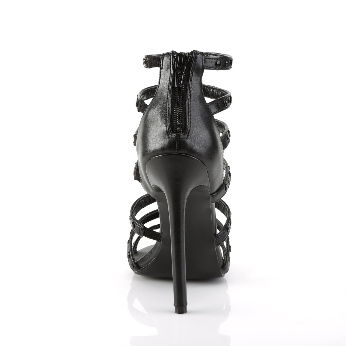 *5" Heel Strappy T-Strap Sandal, Back Zip (Pleaser SEXY15/BPU)
