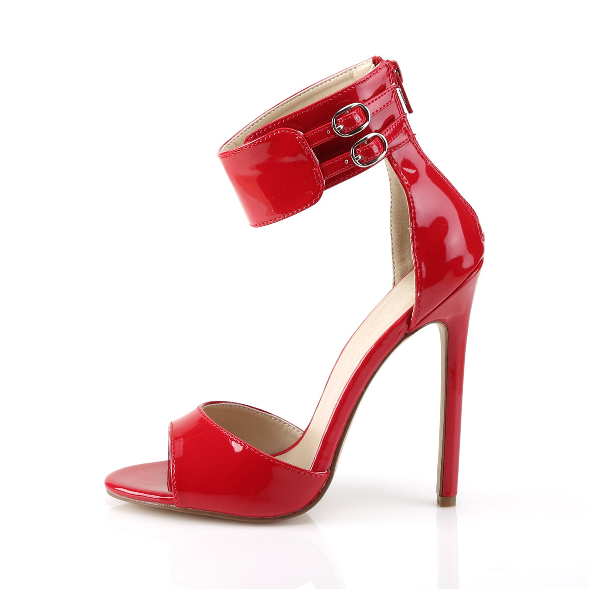*5" Heel Closed Back Ankle Strap Sandal, Back Zip (Pleaser SEXY19/B)