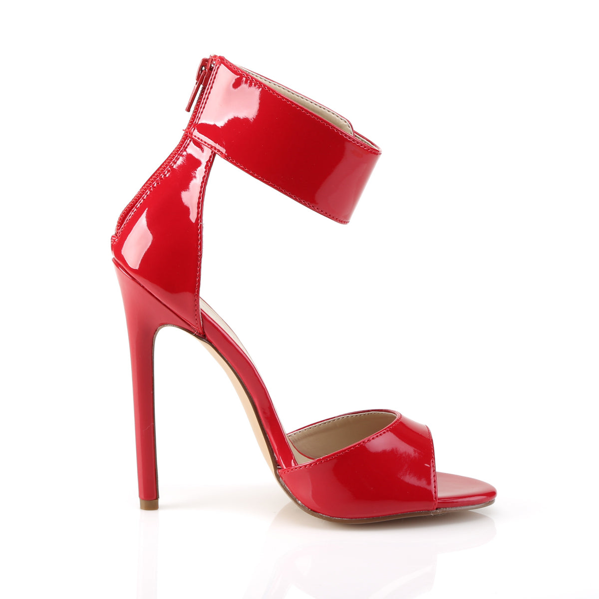 *5" Heel Closed Back Ankle Strap Sandal, Back Zip (Pleaser SEXY19/B)