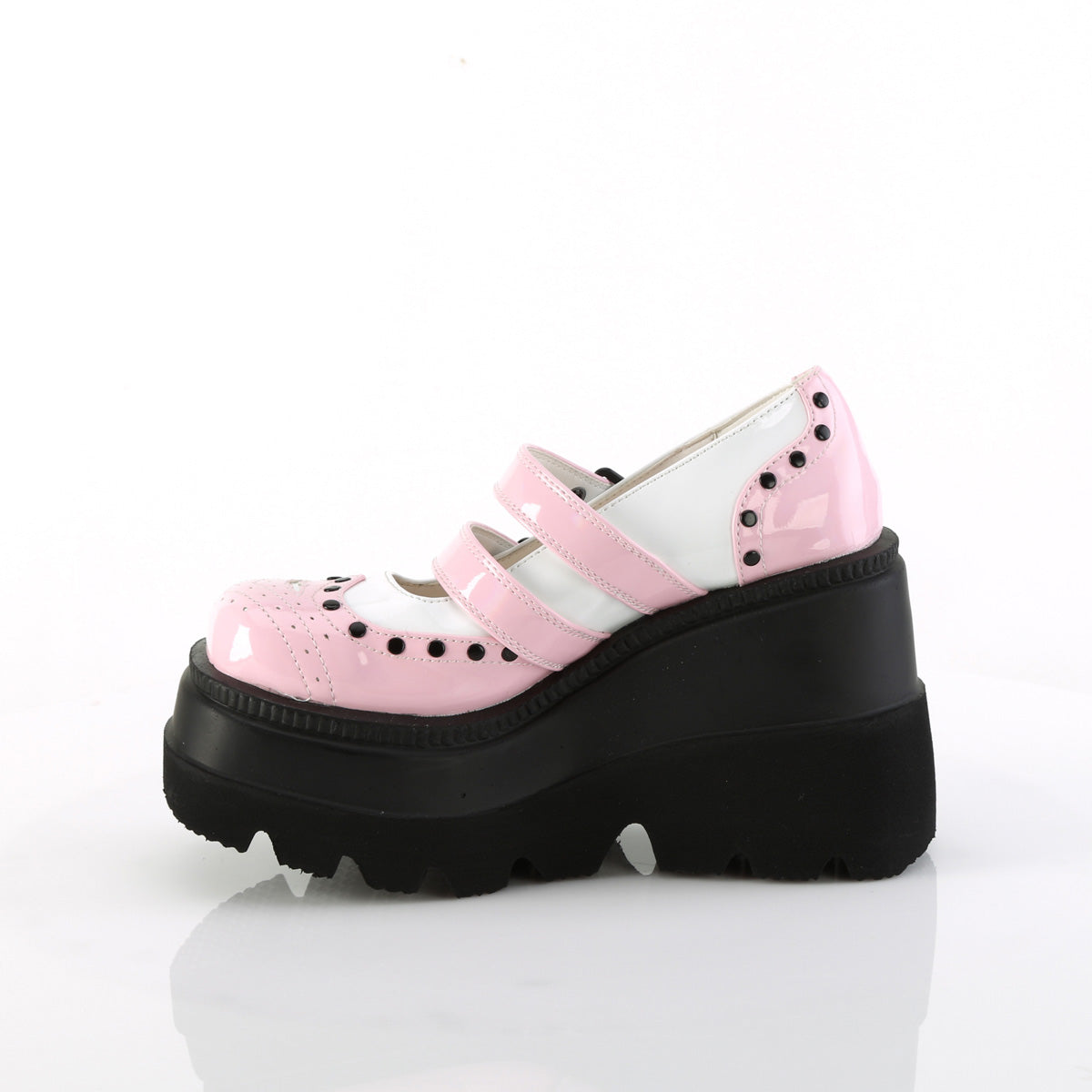**4 1/2" Wedge PF Double Strap Maryjane (Demonia SHA27/BP-W)