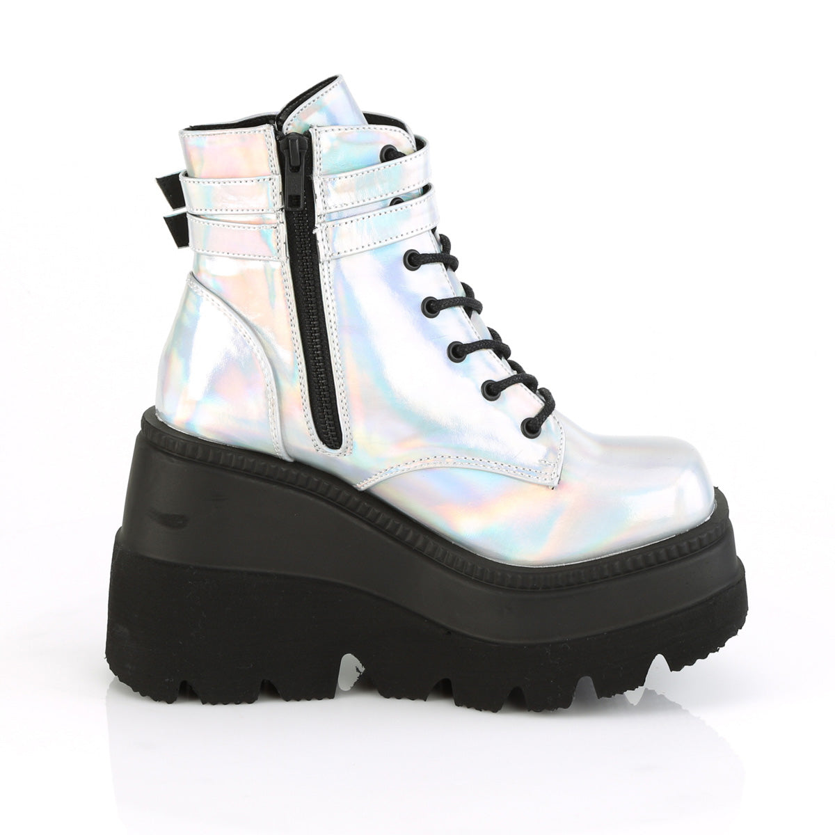 4 1/2" Wedge PF Ankle Boot, Side Zip (Demonia SHA52/B)