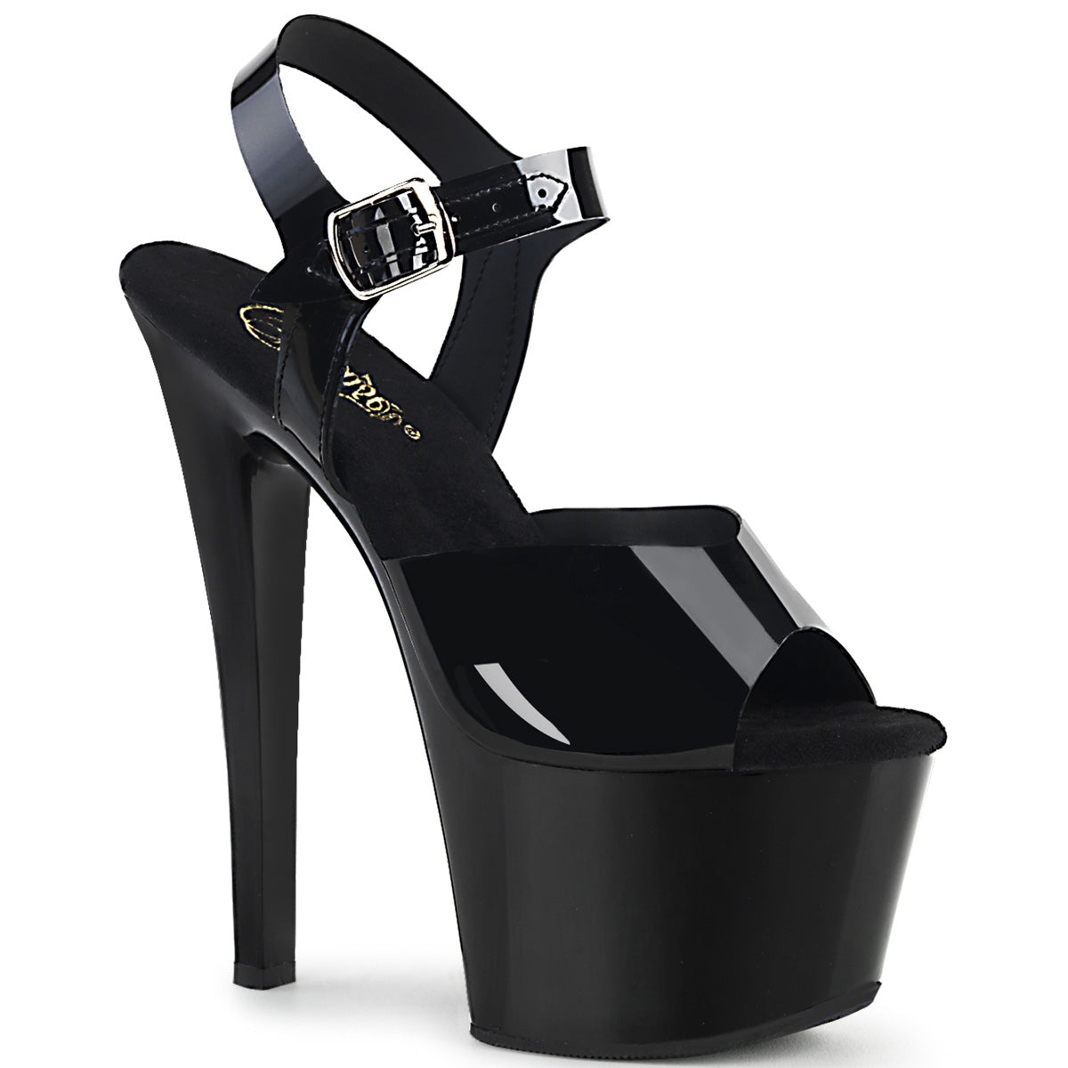 *7" Heel, 2 3/4" PF Ankle Strap Sandal (Pleaser SKY308N/BPTPU/M)