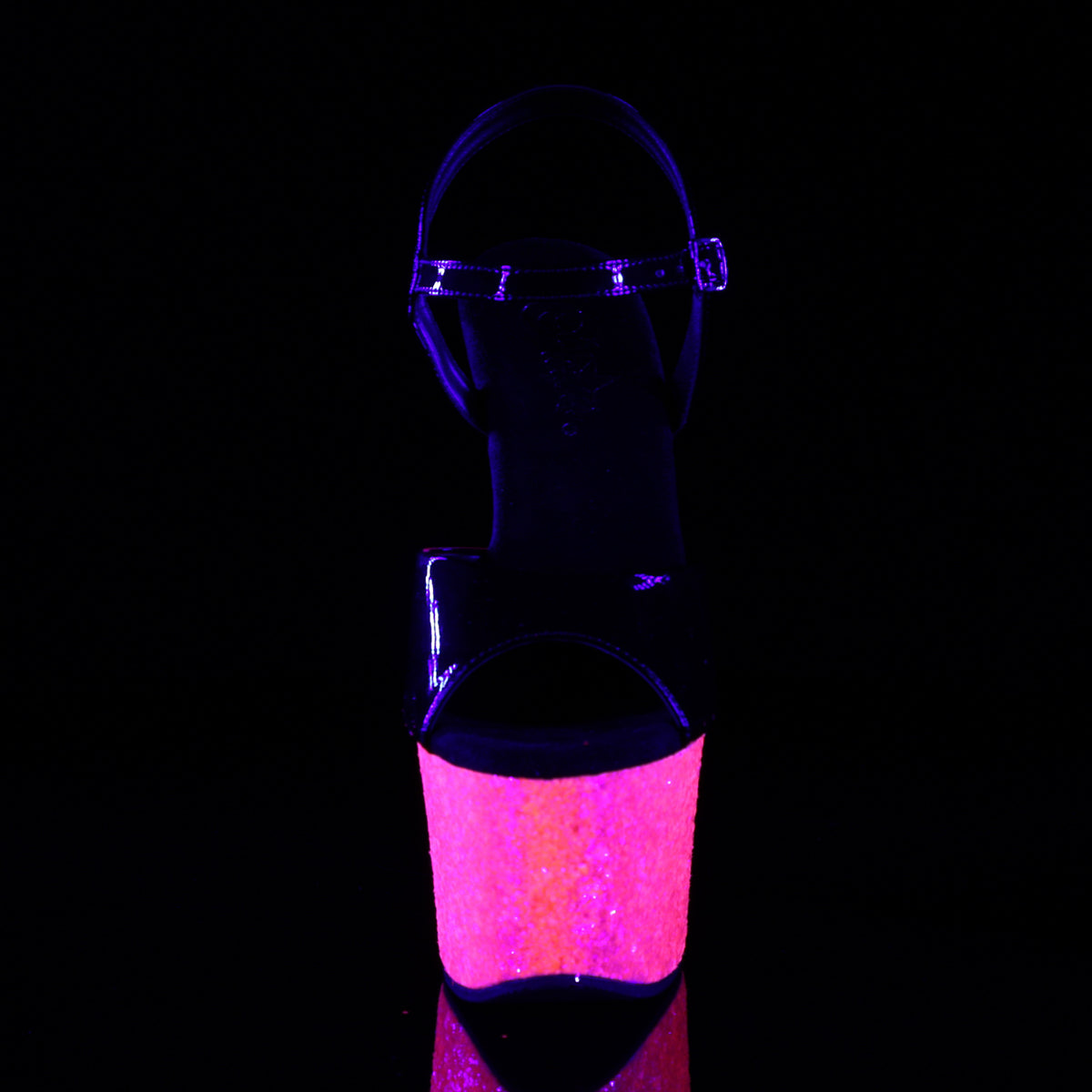 7" Heel, 2 3/4" PF Ankle Strap Sandal (Pleaser SKY309UVLG/B/NHPG)