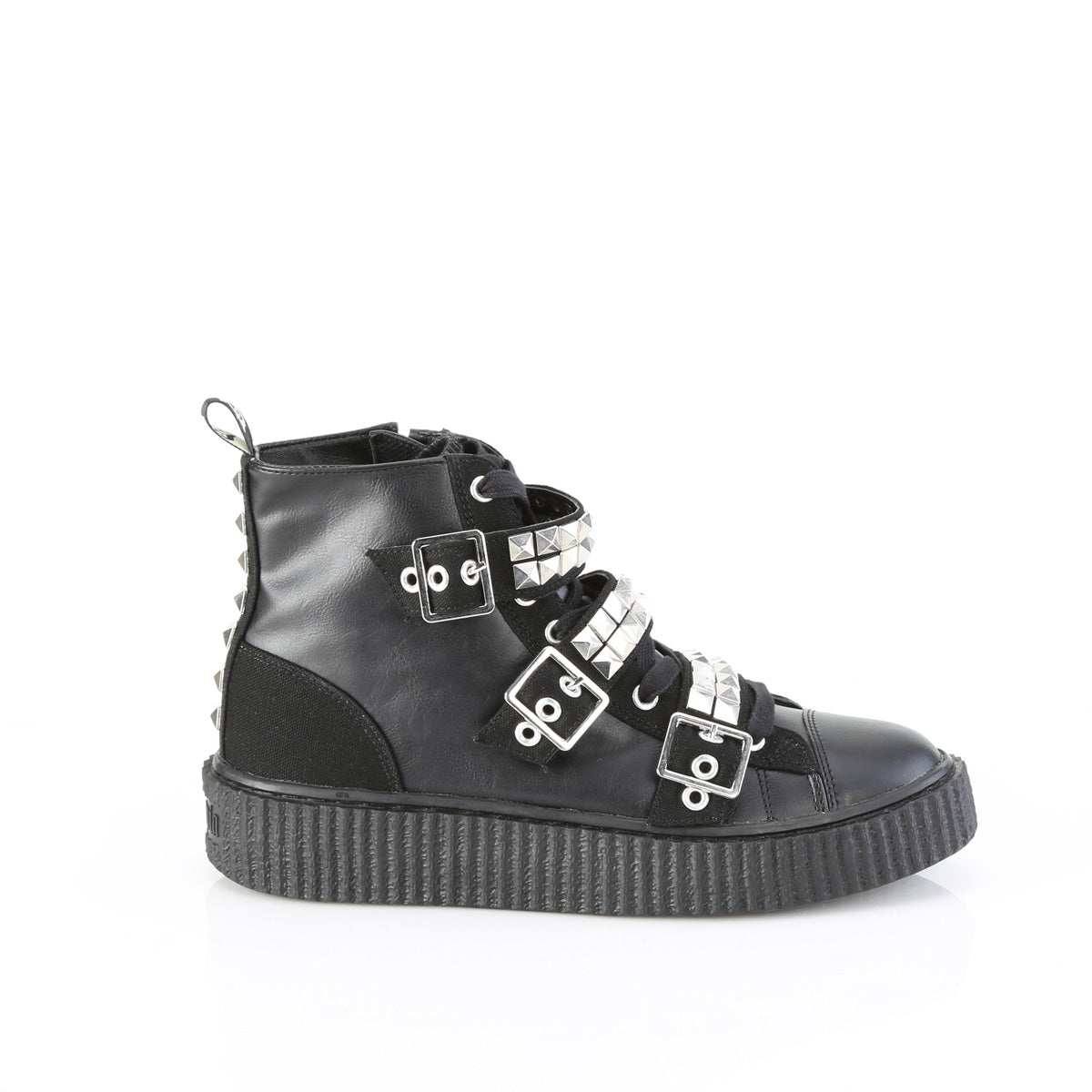 *1 1/2"PF Round Toe Lace-Up Front High Top Creeper Sneaker (Demonia SNK225/BCA-VL)