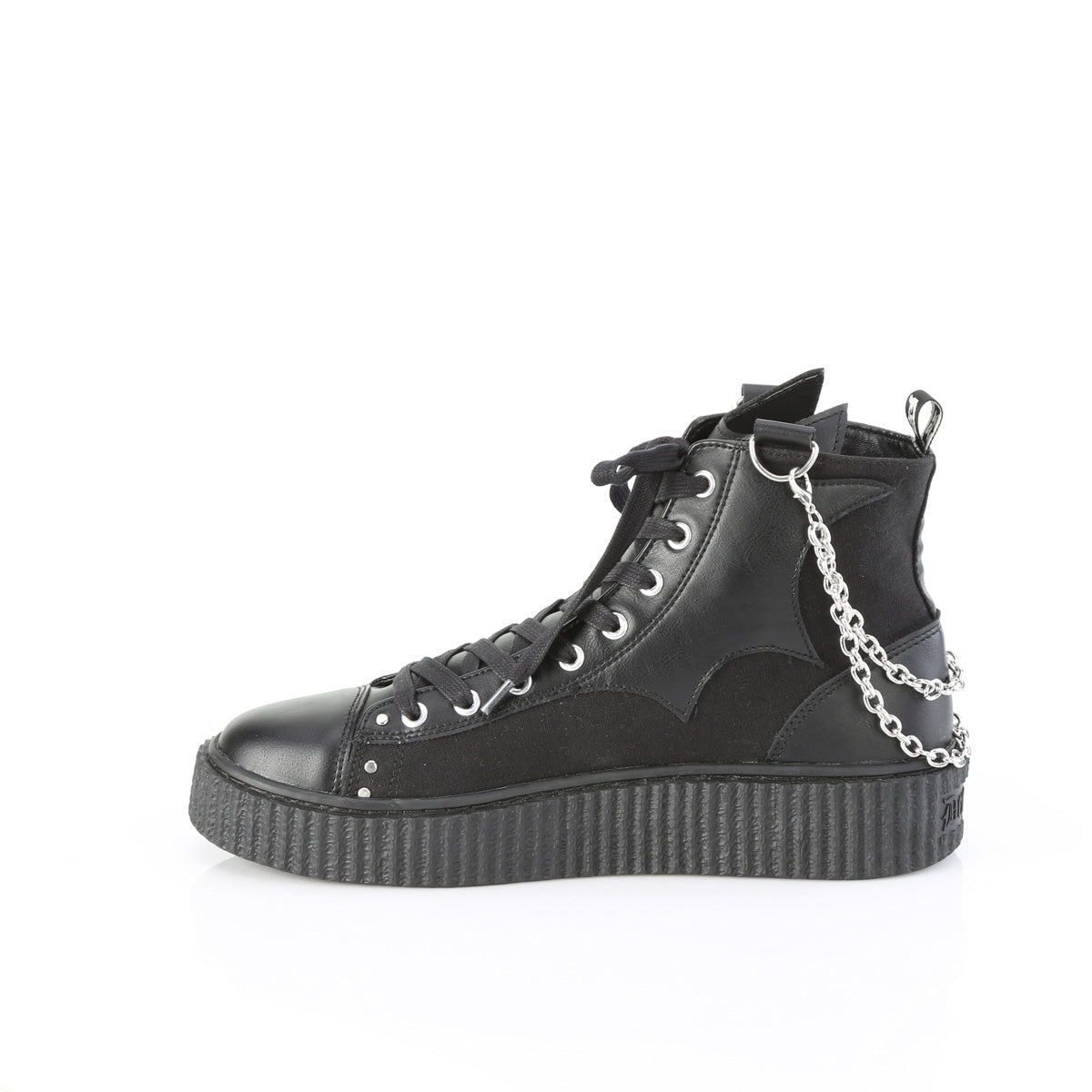 1 1/2"PF Round Toe Lace Up Front High Top Creeper Sneaker (Demonia SNK230/BCA-VL)