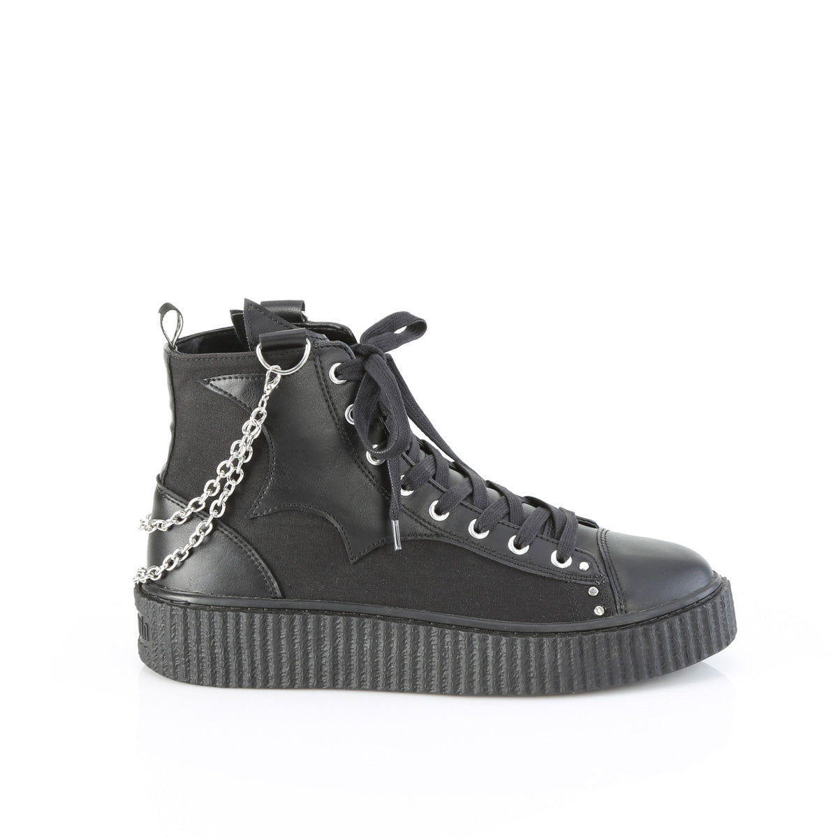 1 1/2"PF Round Toe Lace Up Front High Top Creeper Sneaker (Demonia SNK230/BCA-VL)