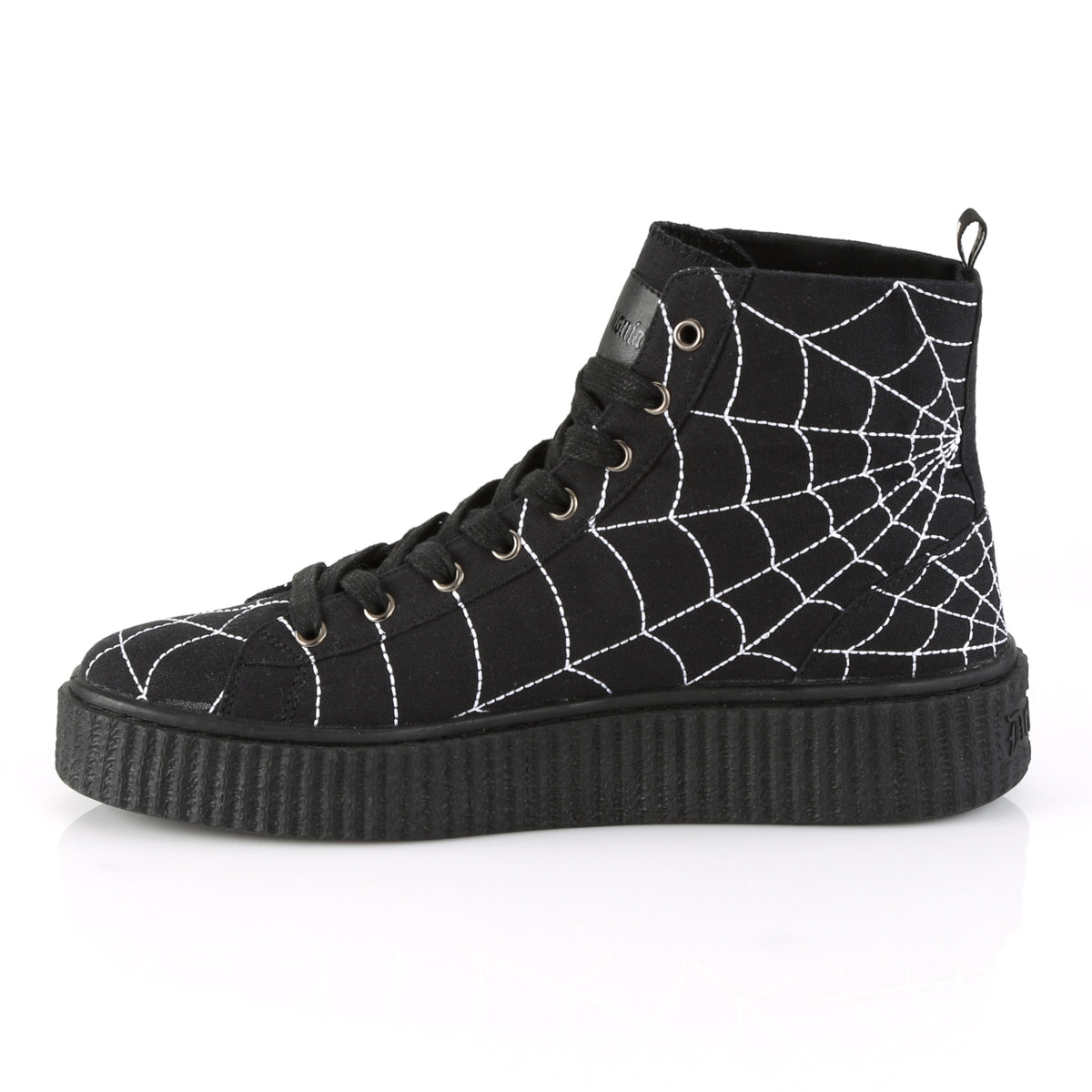 1 1/2"PF Round Toe Lace-Up Front High Top Creeper Sneaker (Demonia SNK250/BCA)