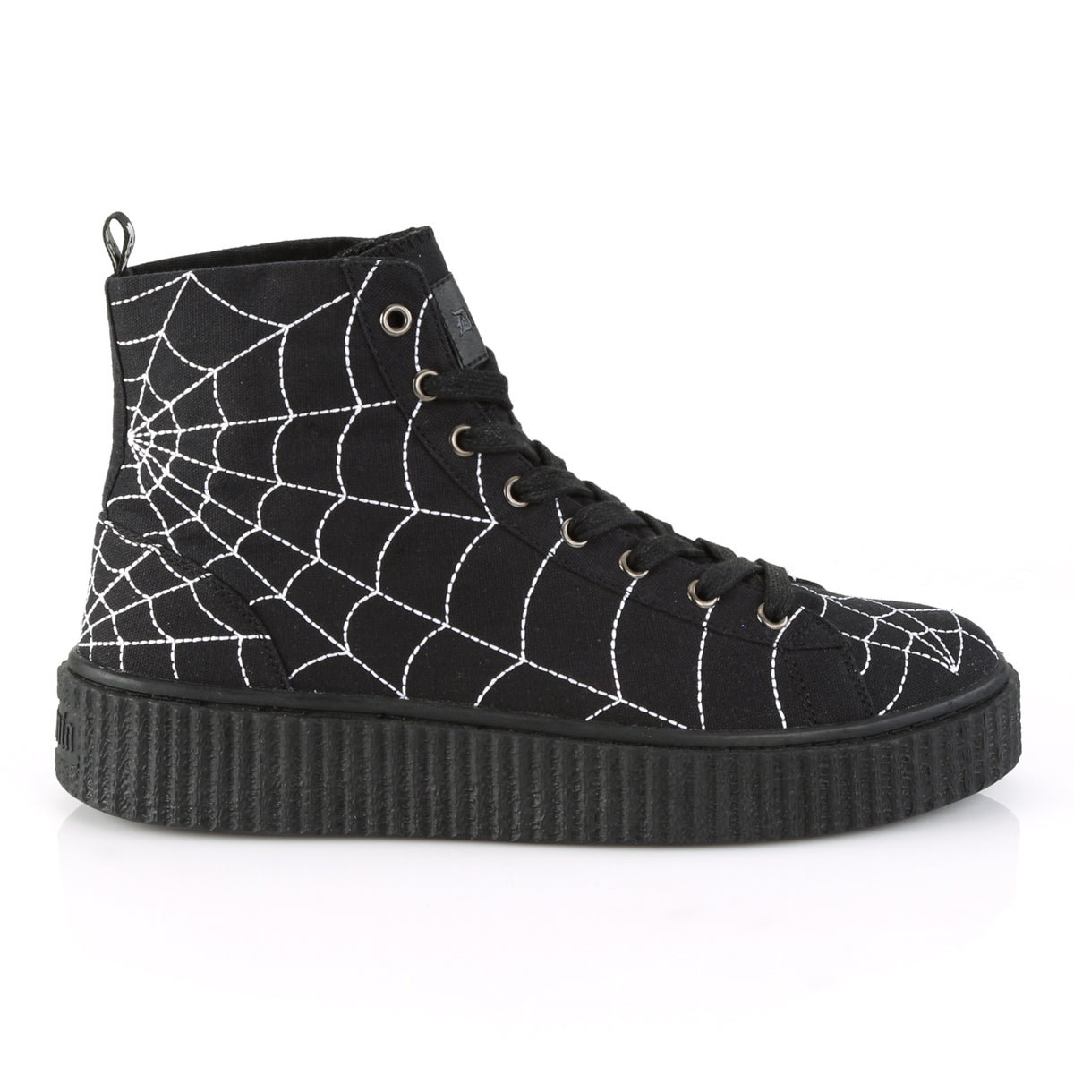 1 1/2"PF Round Toe Lace-Up Front High Top Creeper Sneaker (Demonia SNK250/BCA)