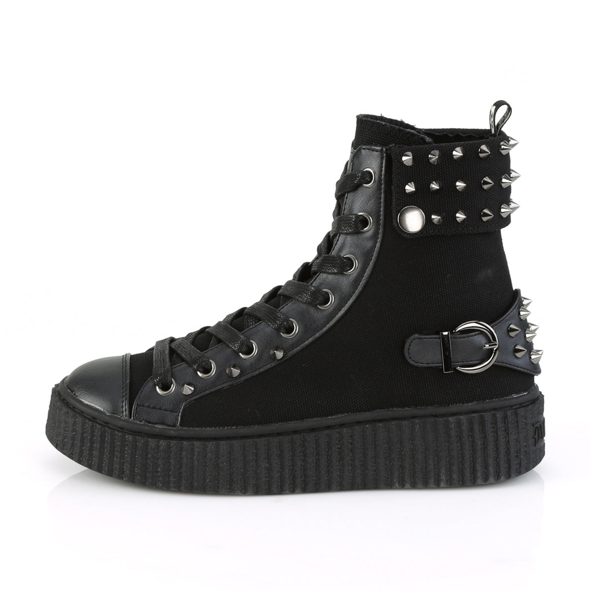 1 1/2" PF Round Toe Lace-Up Front High Top Creeper Sneaker (Demonia SNK266/BCA-VL)