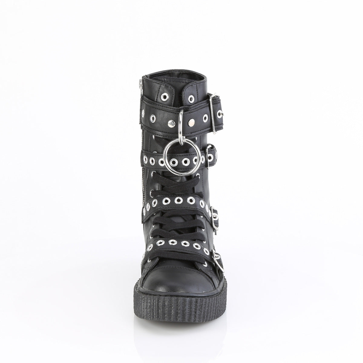 1 1/2"PF Round Toe Lace Up Front Calf High Creeper Sneaker (Demonia SNK320/BVL)