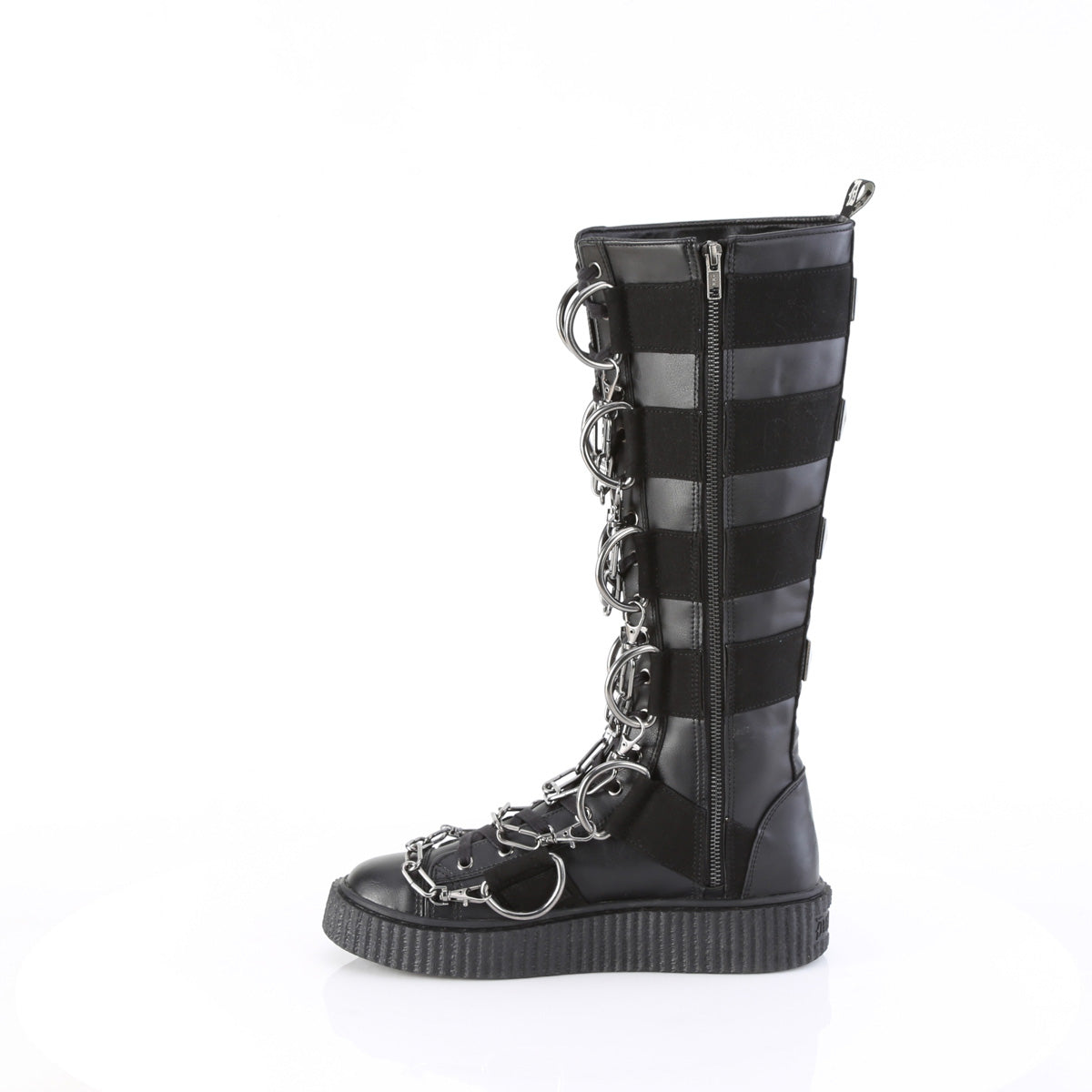 1 1/2"PF Round Toe Lace Up Front Knee High Creeper Sneaker (Demonia SNK405/BVL-CA)