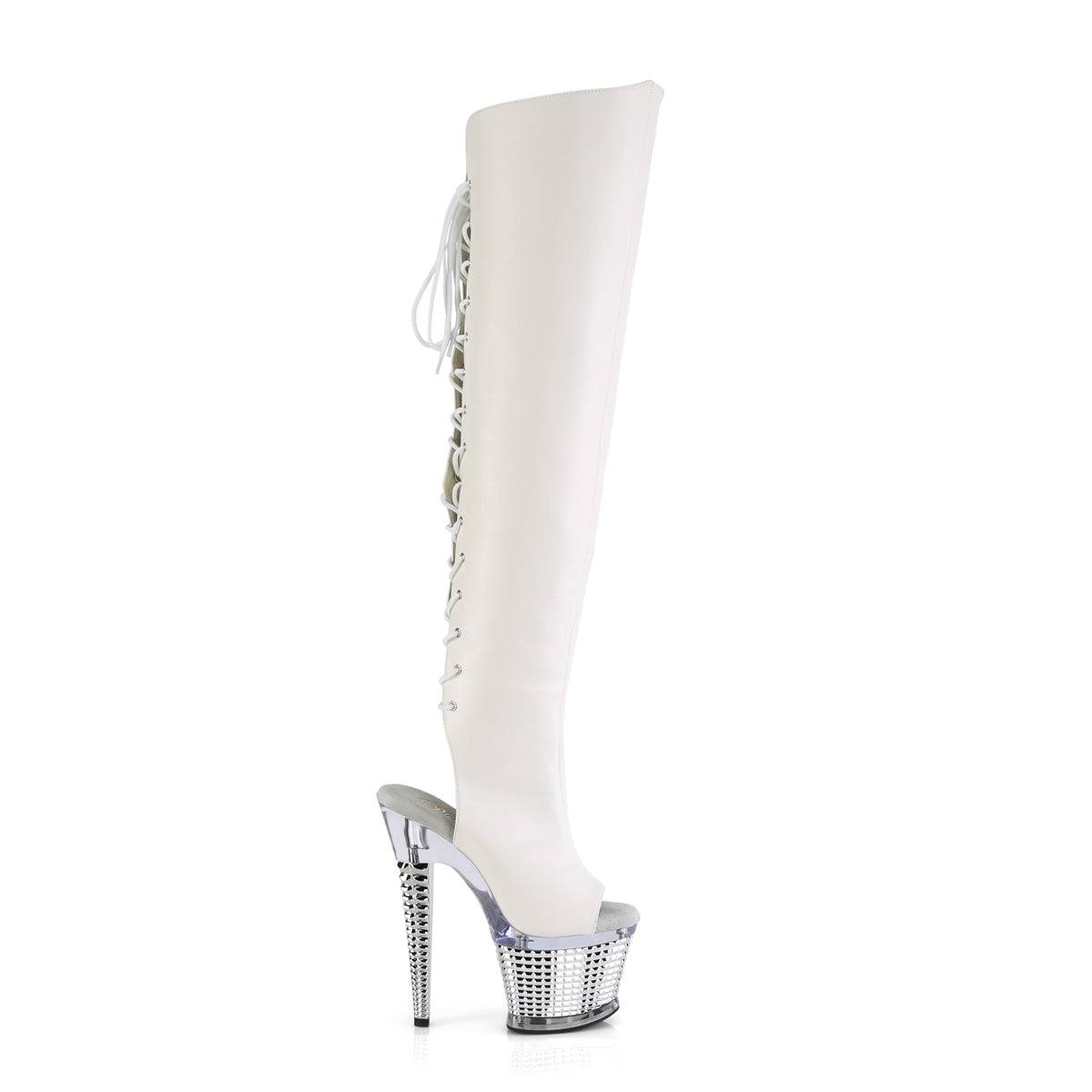 7" Heel, 3" Textured PF Over-The-Knee Boot, Side Zip (Pleaser SPEC3019/BPU/C-B)