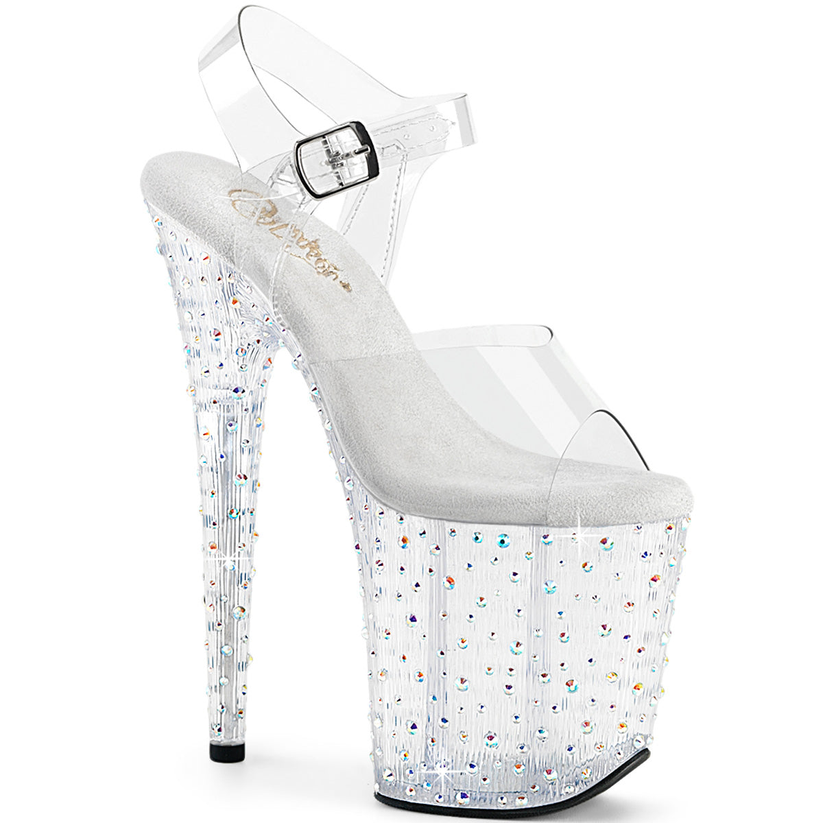 8" Heel, 4" PF Ankle Strap Sandal (Pleaser STDANCE808/C/B-SRS)