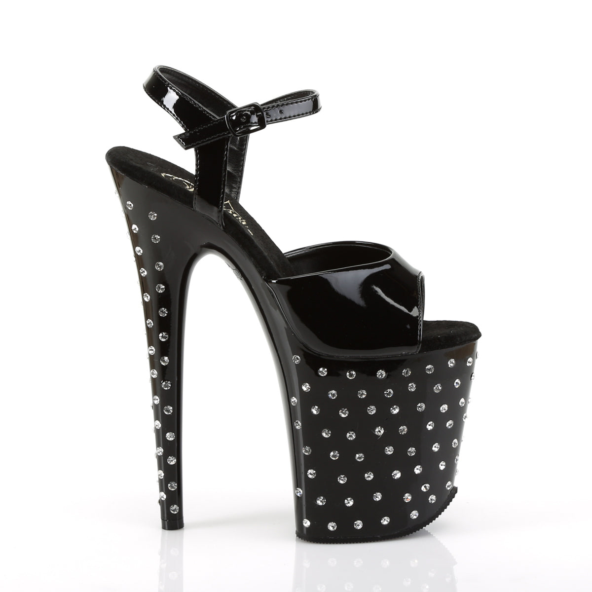 8" Rhinestone Studded Ankle Strap P/F Sandal (Pleaser STDUS809/B/M)