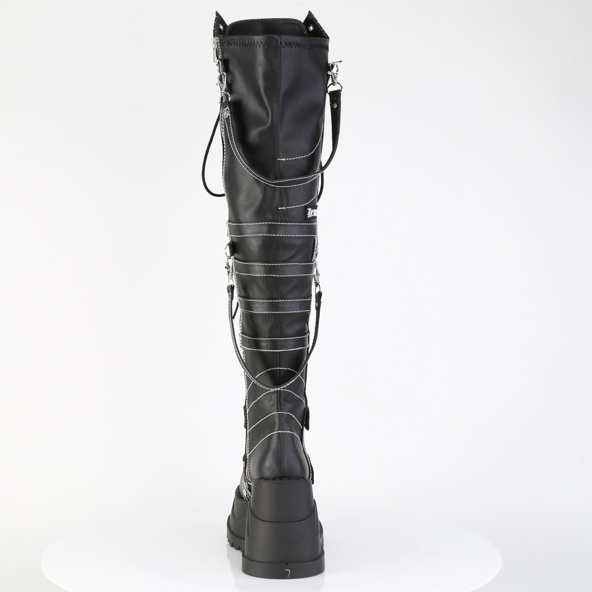 4 3/4" Wedge PF STR Over-The-Knee Boot, Inside Zip (Demonia STO310/BVL)