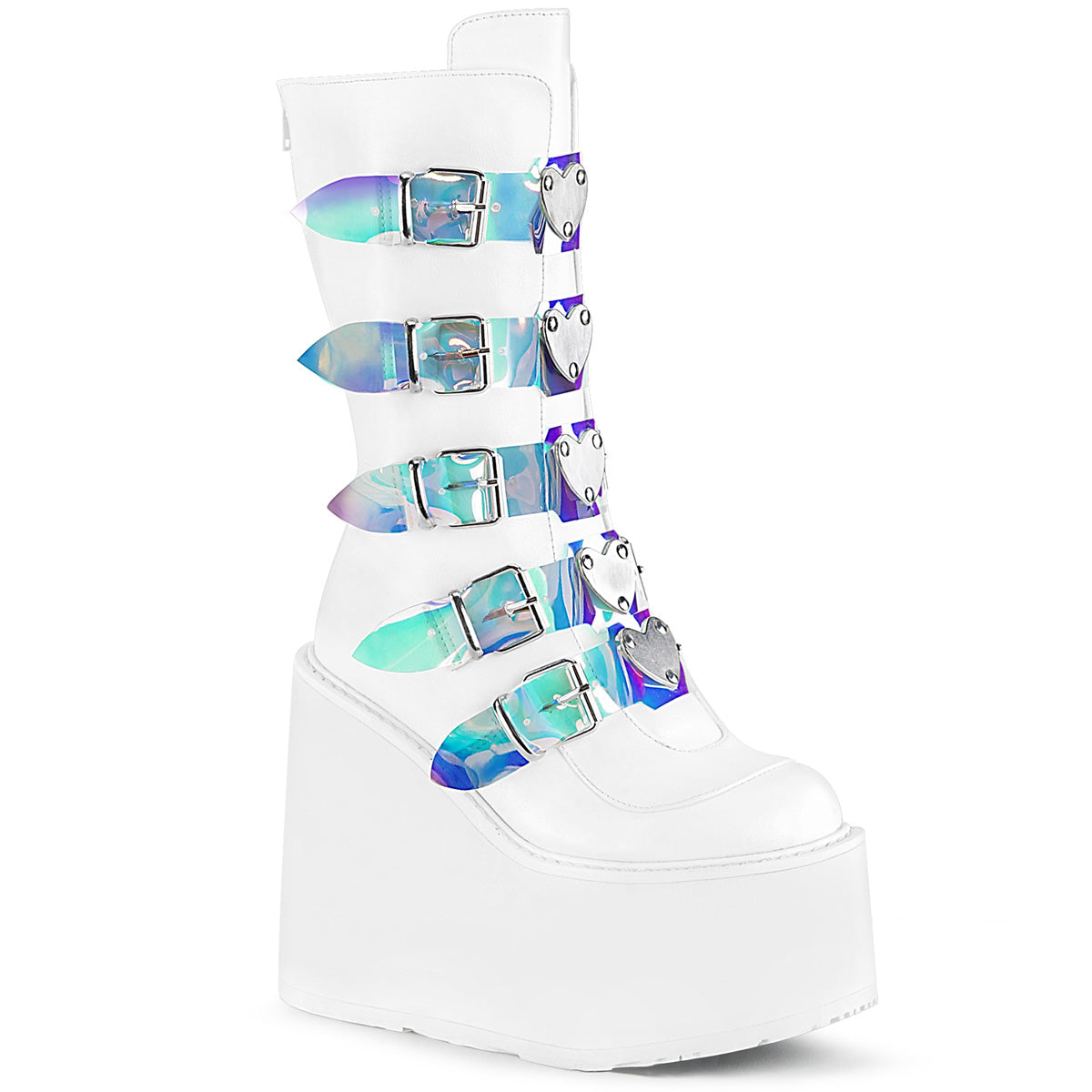 5 1/2" PF Mid-Calf Boot w/5 BuckleStraps, BackMetalZip (Demonia SWI230/BVL)