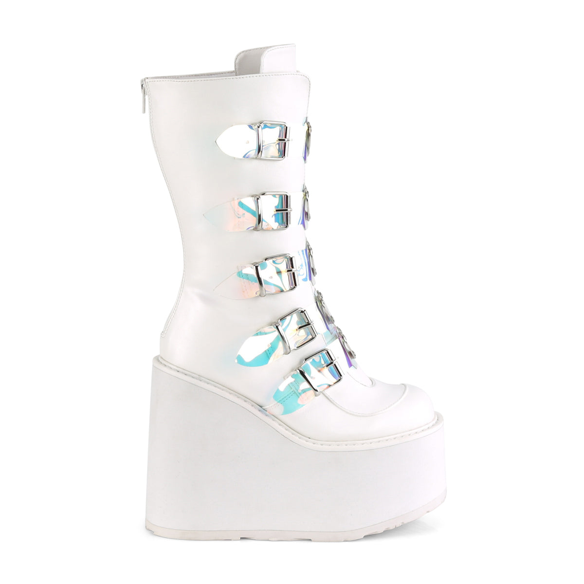 5 1/2" PF Mid-Calf Boot w/5 BuckleStraps, BackMetalZip (Demonia SWI230/BVL)