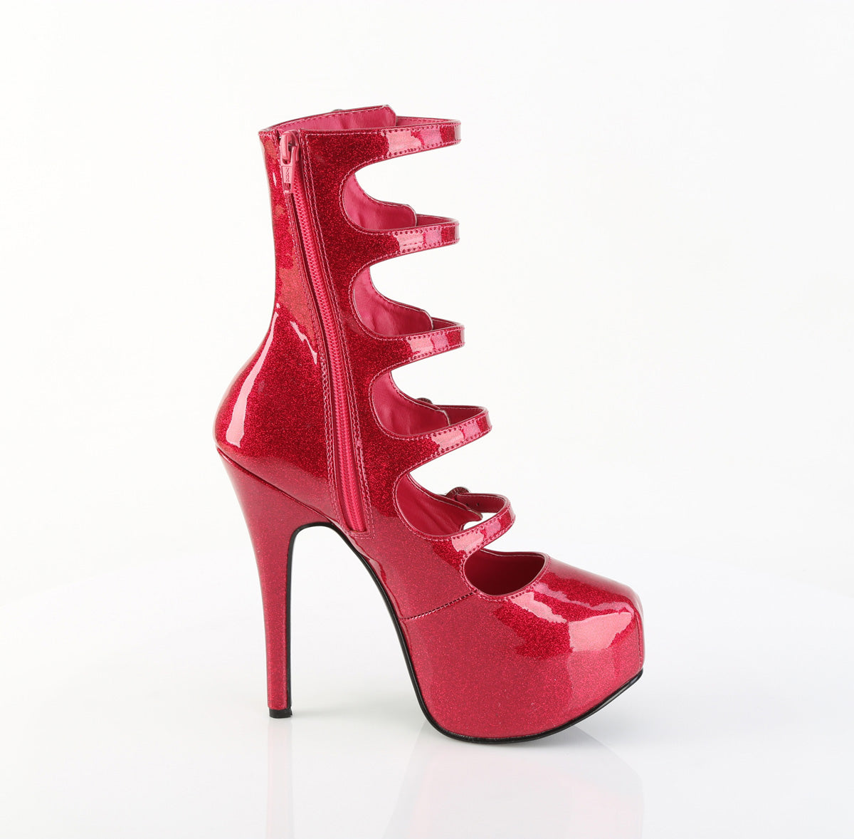 5 3/4" Heel, 5 Buckle Strapped Concealed Platform Bootie (Bordello TEE23/B)