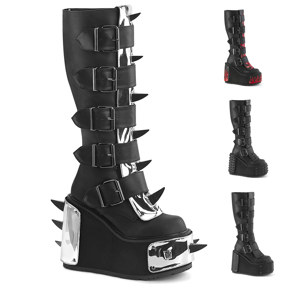 5 1/2" Wedge PF Boot w/ Interchangeable Panels, Back Zip (Demonia TRA800/BVL)