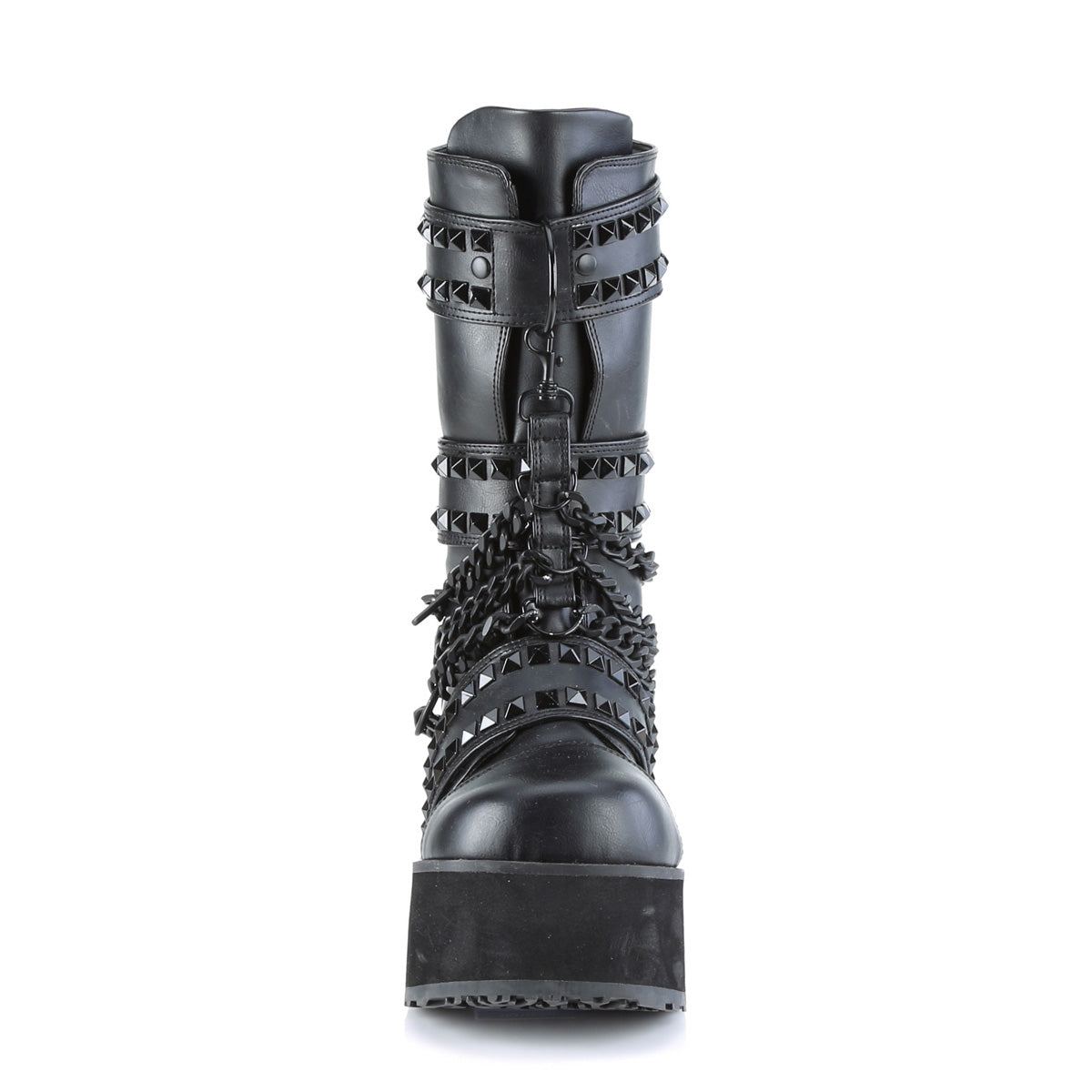 **3 1/4" PF 3 Hook and Loop Strap Mid-Calf Boot, Back Zip (Demonia TRA138/BVL)