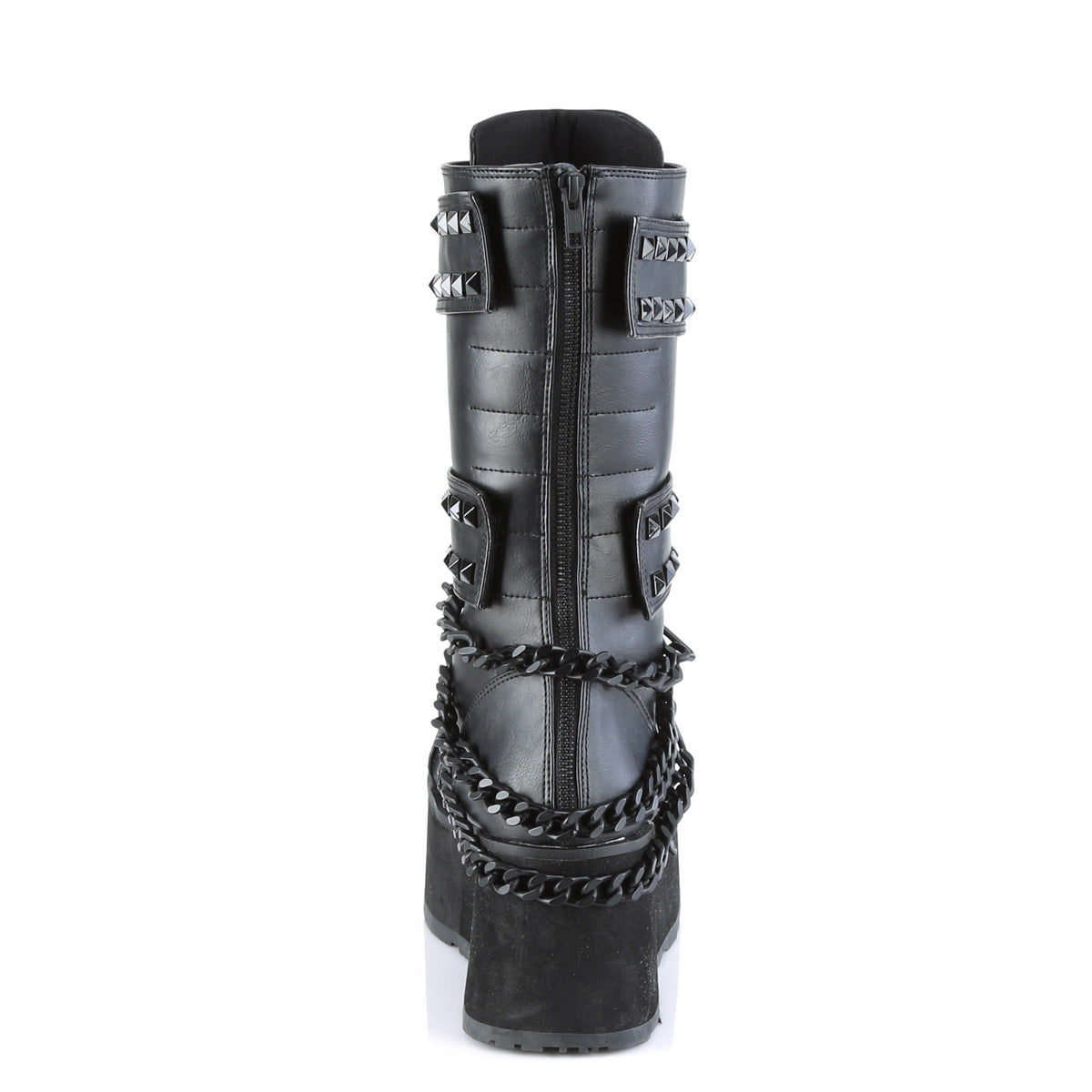 **3 1/4" PF 3 Hook and Loop Strap Mid-Calf Boot, Back Zip (Demonia TRA138/BVL)