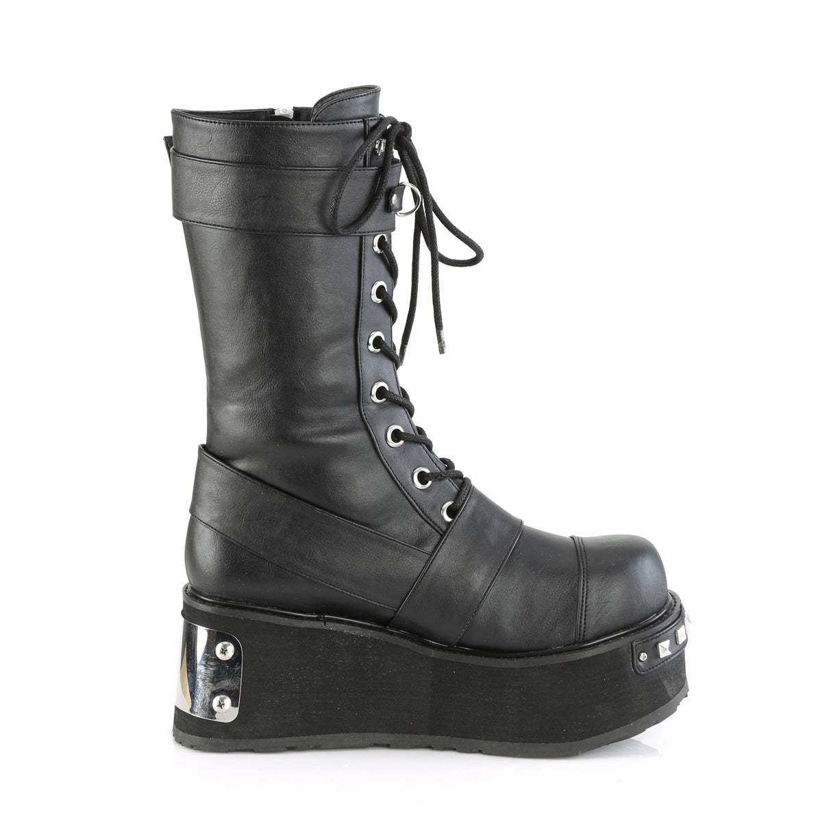 3 1/4" PF Mid-Calf Boot w/ Wrap Around Straps, Outside Zip (Demonia TRA250/BVL)
