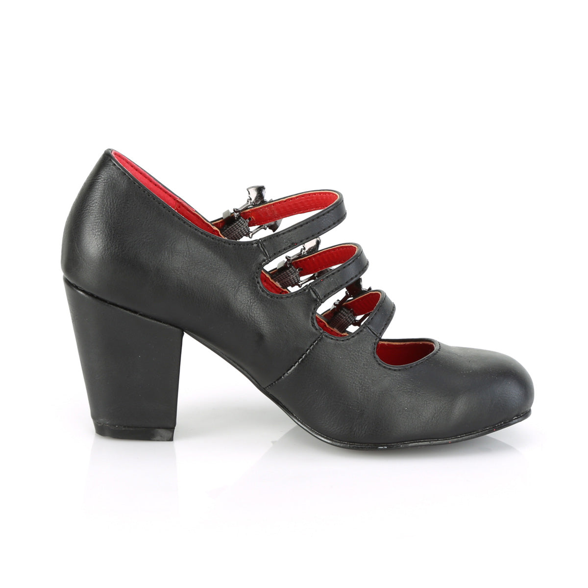 **3" Block Heel Round Toe Maryjane (Demonia VIK38/B-SNBVL)