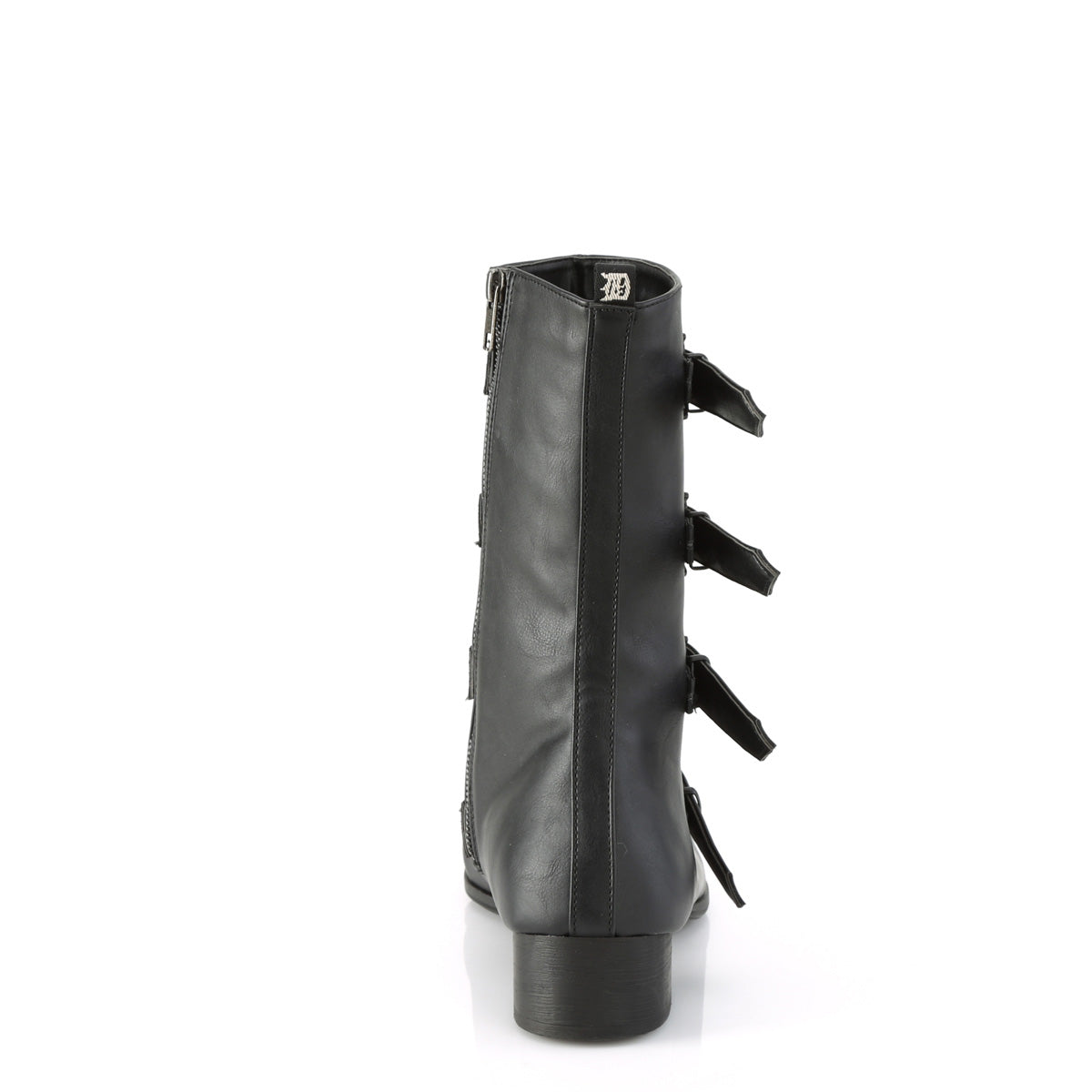 1 1/2" Block Heel Pointed Toe Mid-Calf Boot, Side Zip (Demonia WAR110-B/BVL)
