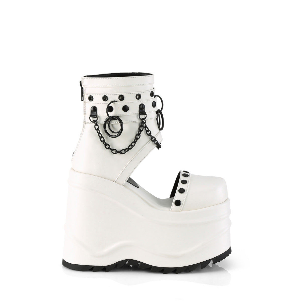 *6" (152mm) Wedge PF Bootie Sandal, Back Zip (Demonia WAVE22/BVL)