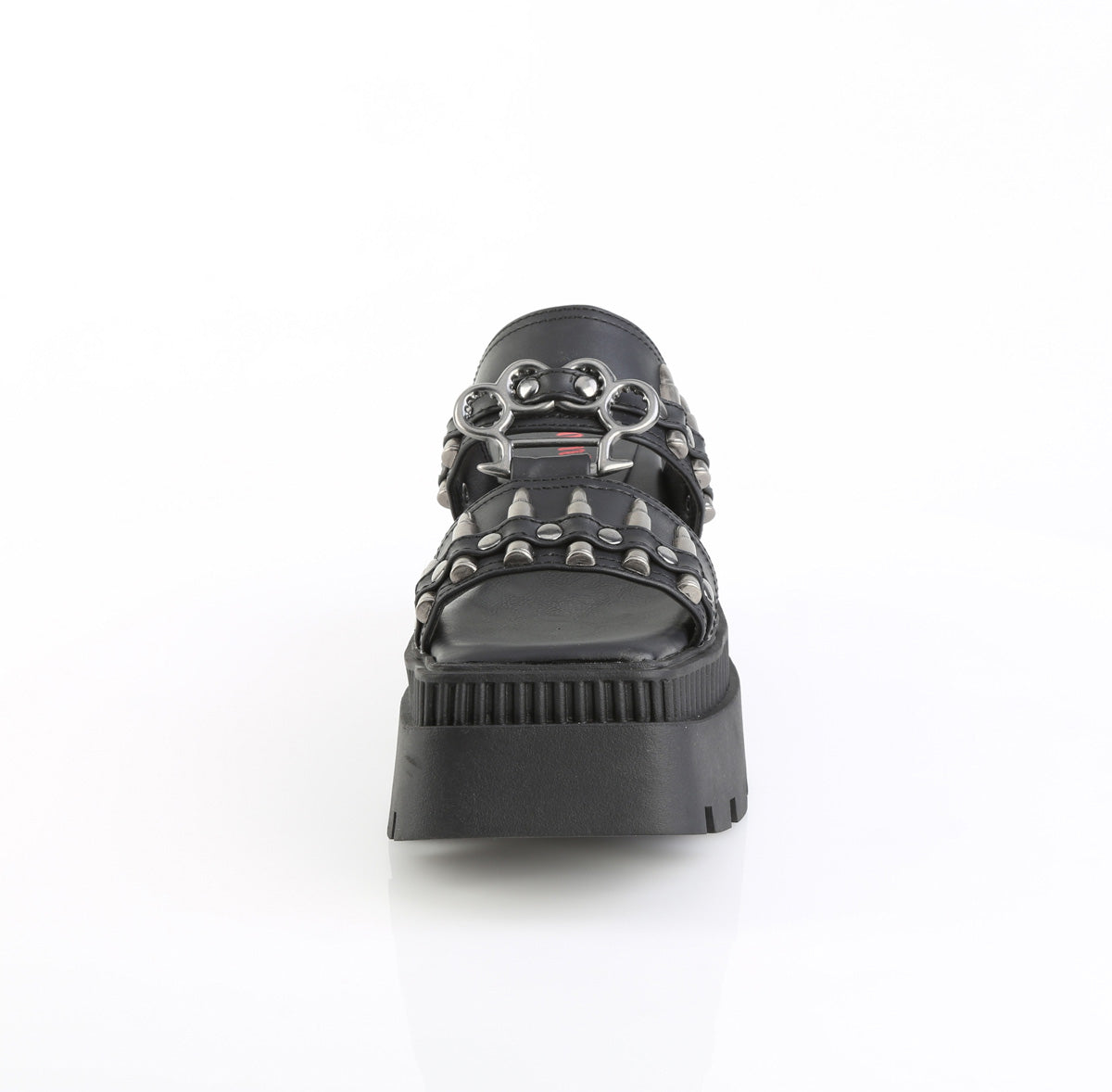 3 1/4" Chunky Heel, 2" Square-Toe PF Slide Sandal (Demonia WRA08/BVL)