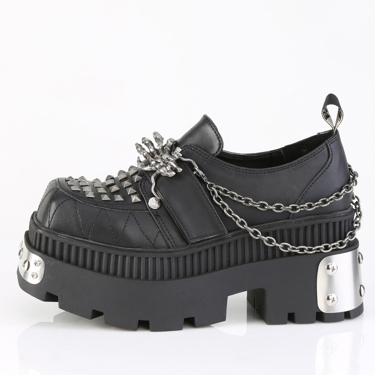 3 1/4" Chunky Heel, 2" Square-Toe PF Loafer Shoe (Demonia WRA42/BVL)