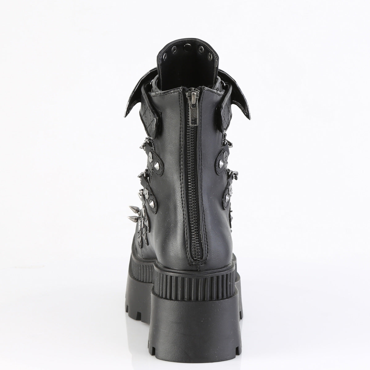 3 1/4" Chunky Heel, 2" Square-Toe PF Ankle BT, Back Zip (Demonia WRA55/BVL)