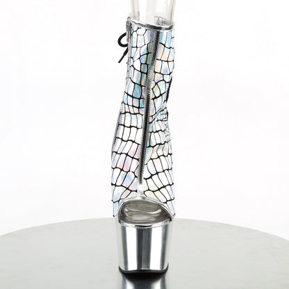 *7" Heel, 2 3/4" PF Open Toe/Heel Ankle Boot, Side Zip (Pleaser ADO1018HG/SPU/SCH)