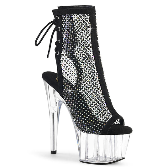 7" Heel, 2 3/4" PF Open Toe/Heel Ankle Boot (Pleaser ADO1018RM/BFS-RS/C)
