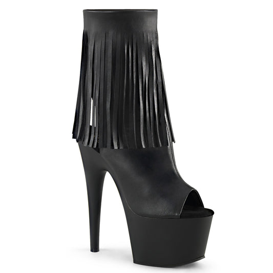 *7" Heel, 2 3/4" PF Open Toe/Heel Ankle Boot, Side Zip (Pleaser ADO1019/BPU/M)
