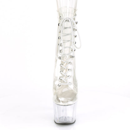 *7" Heel, 2 3/4" PF Lace-Up Front Ankle Boot (Pleaser ADO1020C/C/M)