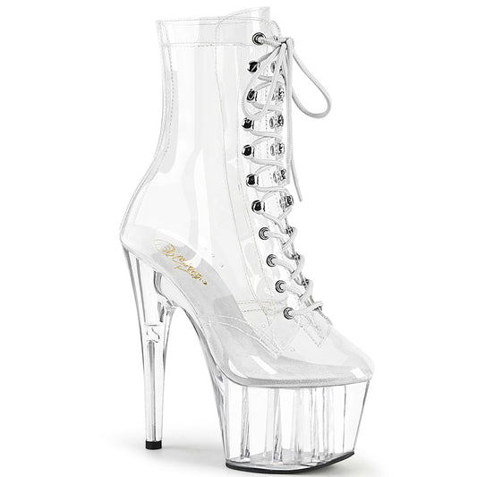 *7" Heel, 2 3/4" PF Lace-Up Front Ankle Boot (Pleaser ADO1020C/C/M)
