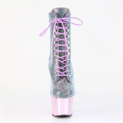 *7" Heel , 2 3/4" PF RS Embellished Ankle Boot, Side Zip (Pleaser ADO1020CHRS/BP/BPCH)