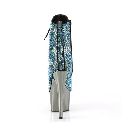 *7" Heel , 2 3/4" PF RS Embellished Ankle Boot, Side Zip (Pleaser ADO1020CHRS/BP/BPCH)
