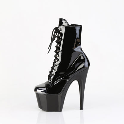 7" Heel, 2 3/4" PF External Steel Cap Ankle Boot, Side Zip (Pleaser ADO1020ESC/B/M)