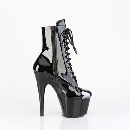 7" Heel, 2 3/4" PF External Steel Cap Ankle Boot, Side Zip (Pleaser ADO1020ESC/B/M)