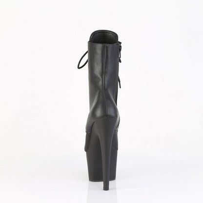 7" Heel, 2 3/4" PF External Steel Cap Ankle Boot, Side Zip (Pleaser ADO1020ESC/B/M)