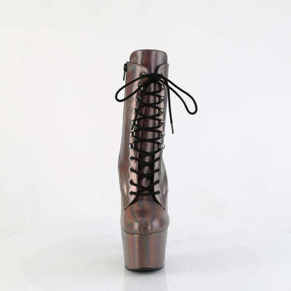 *7" Heel, 2 3/4" PF Lace-Up Front Ankle Boot, Side Zip (Pleaser ADO1020HG/BPHG/M)