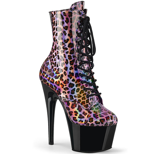 *7" Heel, 2 3/4" PF Lace-Up Front Ankle Boot, Side Zip (Pleaser ADO1020LP/PNHG/B)
