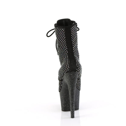 7" Heel, 2 3/4" PF Lace-Up RS Mesh Ankle Boot, Side Zip (Pleaser ADO1020RM/BFS-RS/M)
