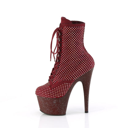 7" Heel, 2 3/4" PF Lace-Up RS Mesh Ankle Boot, Side Zip (Pleaser ADO1020RM/BFS-RS/M)